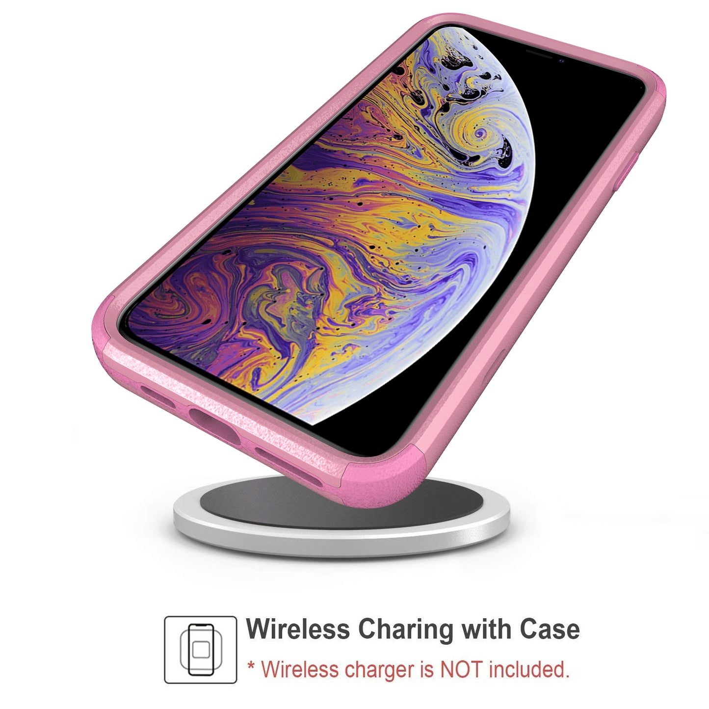 Anti-Drop Full Protection TPU + PC Hybrid Case Support Wireless Charging for iPhone X/XS