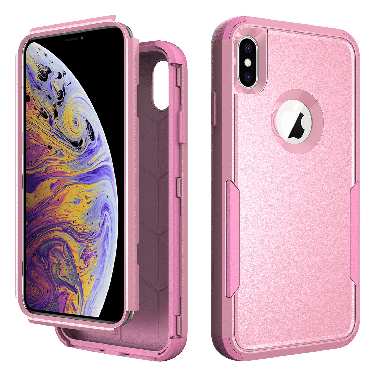 Anti-Drop Full Protection TPU + PC Hybrid Case Support Wireless Charging for iPhone X/XS