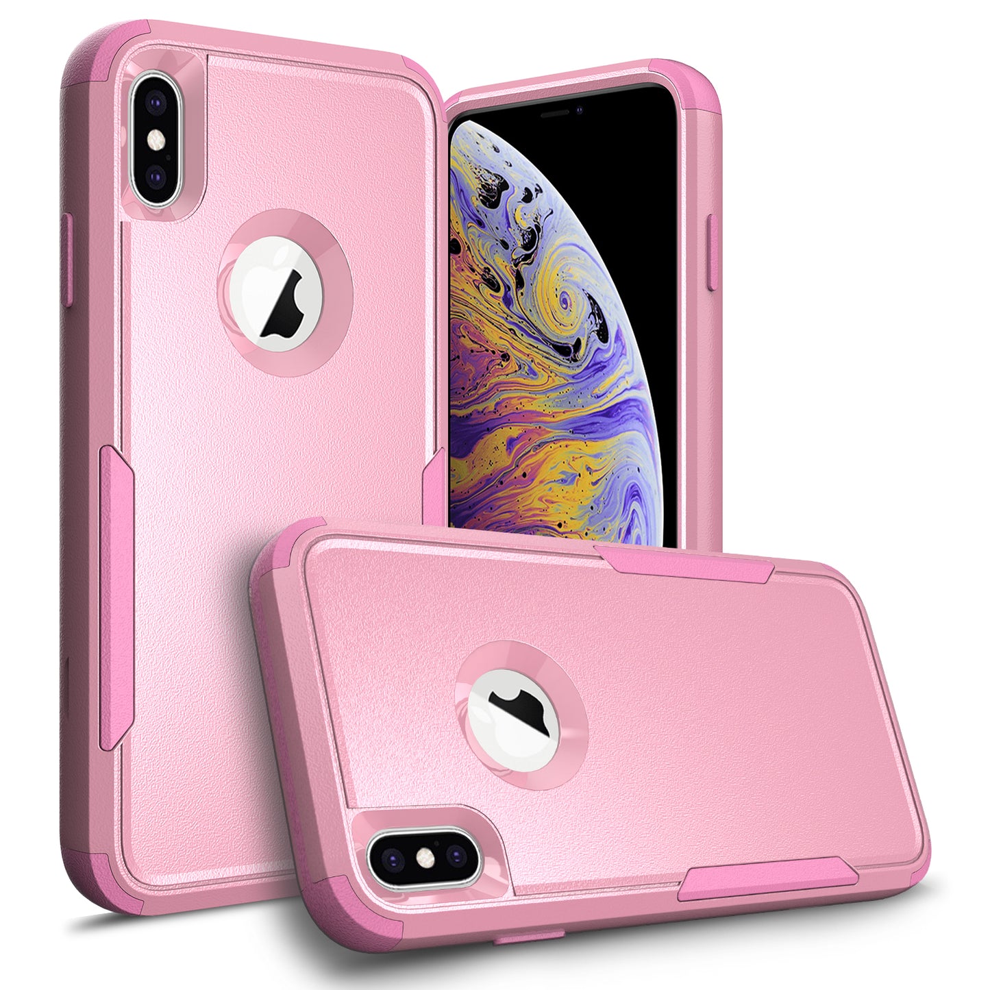 Anti-Drop Full Protection TPU + PC Hybrid Case Support Wireless Charging for iPhone X/XS