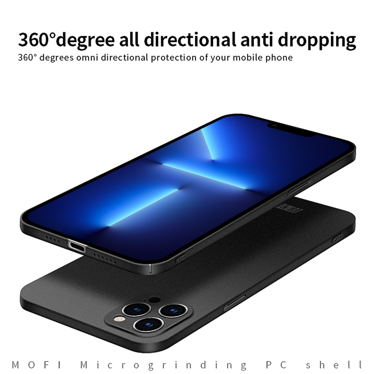 MOFI Shield Matte Series Fall-resistant Mobile Phone Protector Hard PC Case for iPhone 13 Pro 6.1 inch