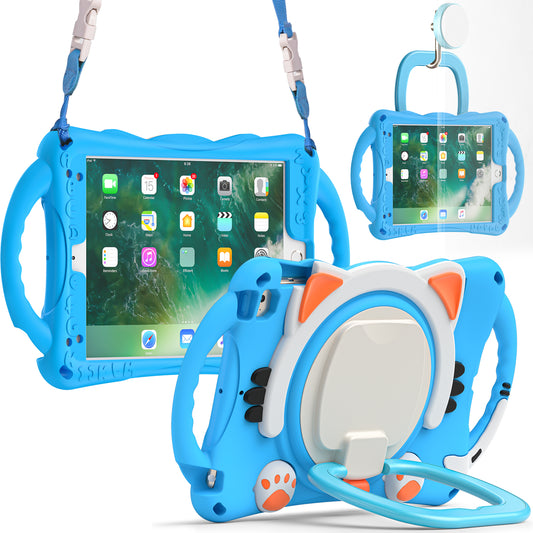 Lightweight Rotary Kickstand PC + Silicone Hybrid Tablet Cover with Shoulder Strap for iPad Mini / 2 / 3 / 4 / mini (2019) 7.9 inch