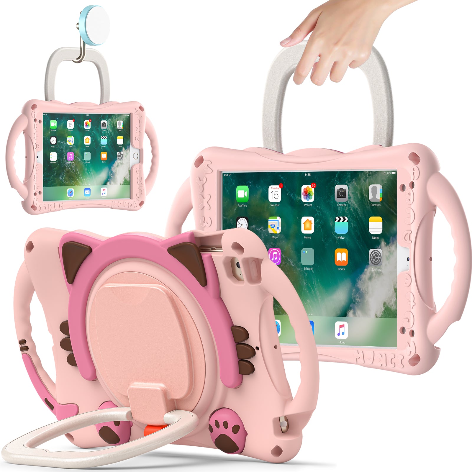 Rugged Heavy Duty 3-in-1 Rotary Kickstand PC + Silicone Protective Case for iPad Mini / 2 / 3 / 4 / mini (2019) 7.9 inch