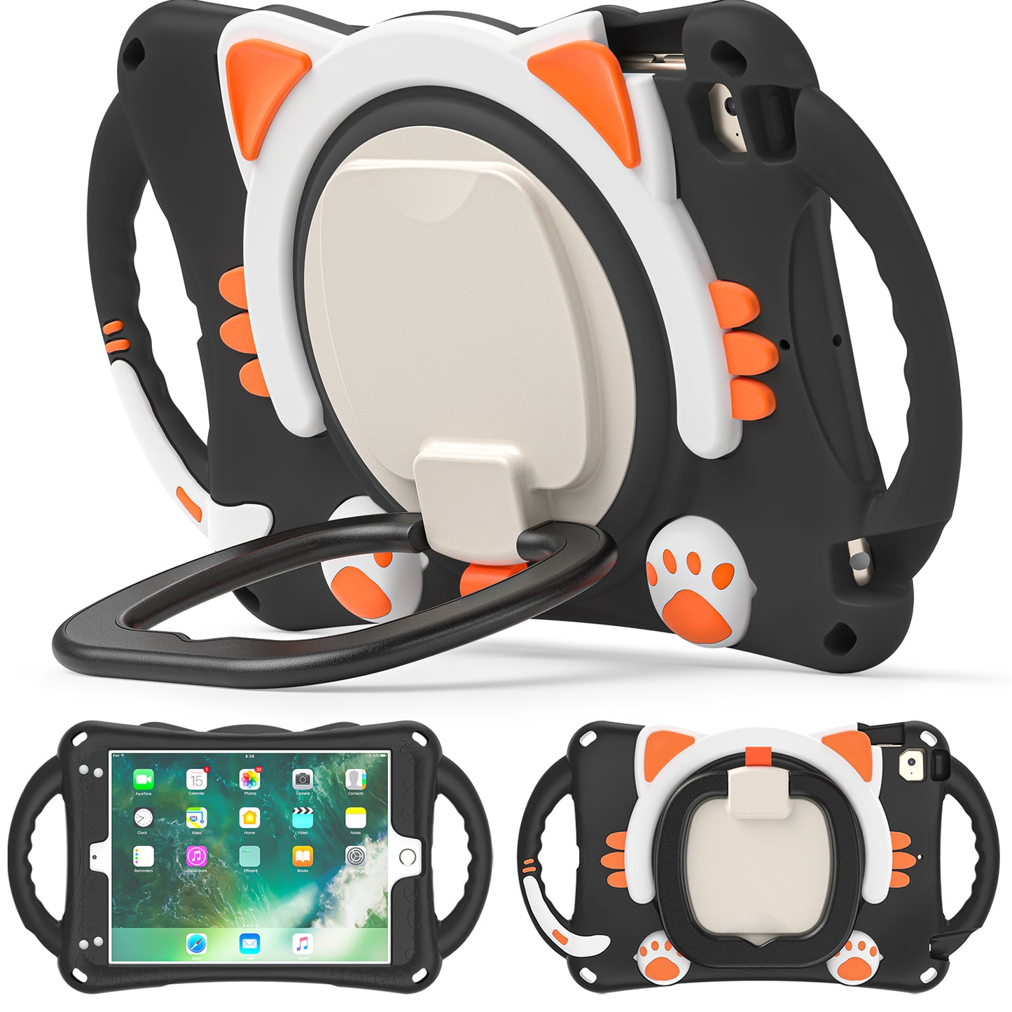 Rugged Heavy Duty 3-in-1 Rotary Kickstand PC + Silicone Protective Case for iPad Mini / 2 / 3 / 4 / mini (2019) 7.9 inch