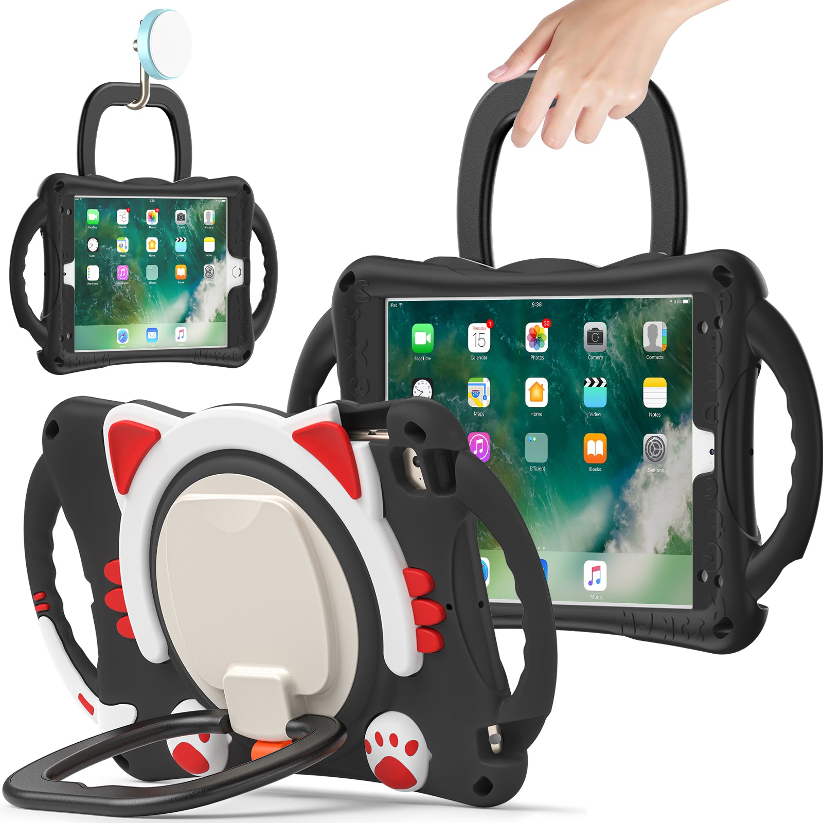 Rugged Heavy Duty 3-in-1 Rotary Kickstand PC + Silicone Protective Case for iPad Mini / 2 / 3 / 4 / mini (2019) 7.9 inch