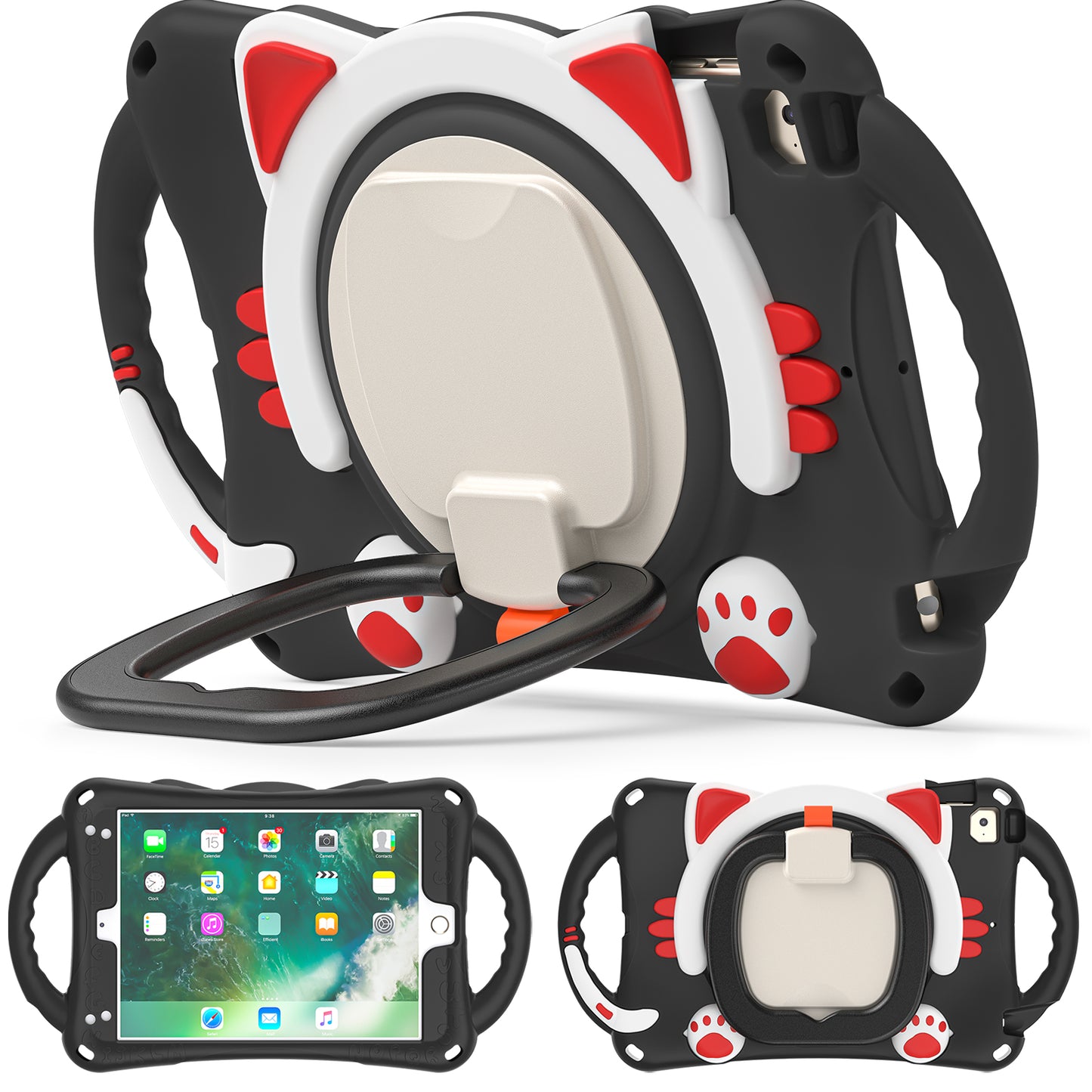 Rugged Heavy Duty 3-in-1 Rotary Kickstand PC + Silicone Protective Case for iPad Mini / 2 / 3 / 4 / mini (2019) 7.9 inch