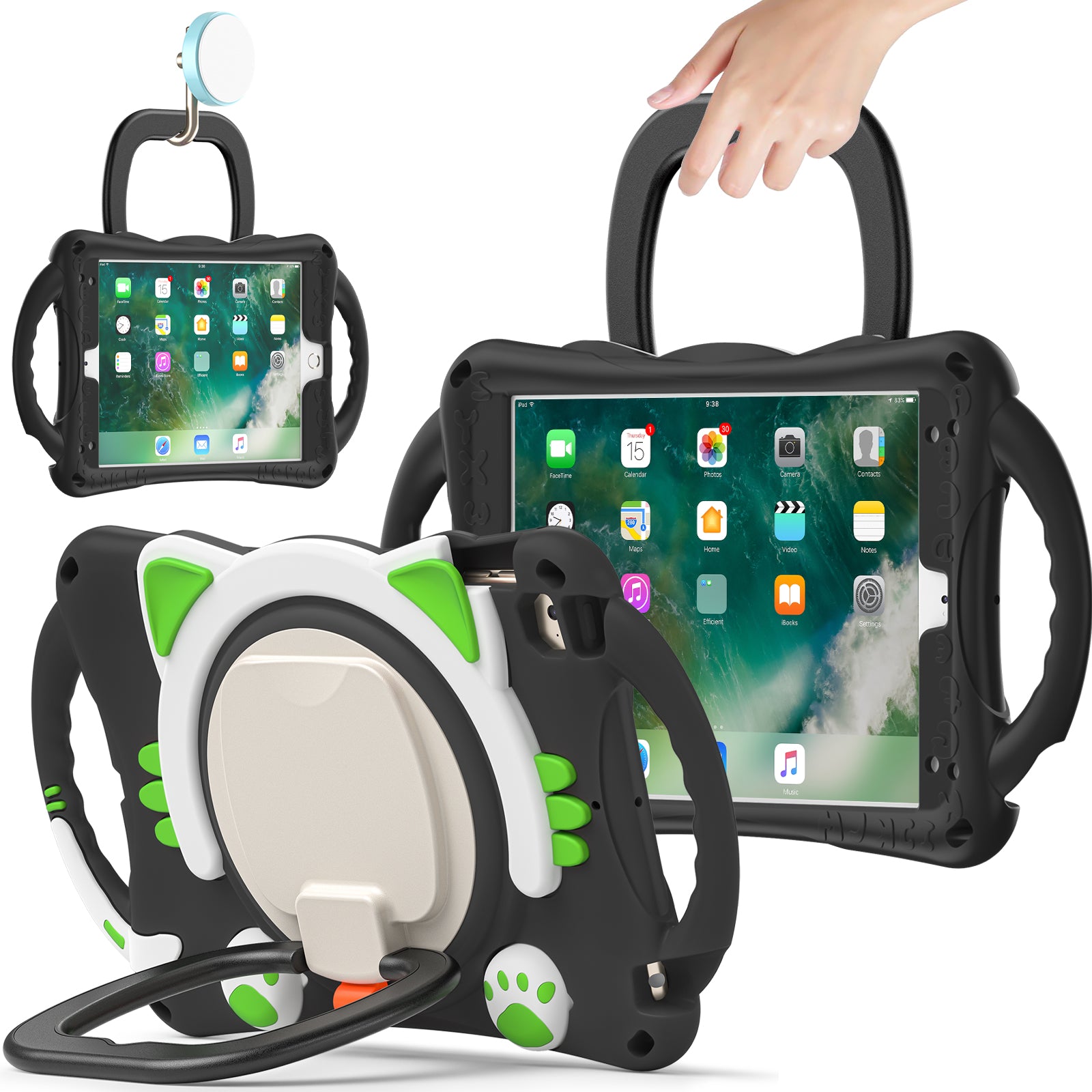 Rugged Heavy Duty 3-in-1 Rotary Kickstand PC + Silicone Protective Case for iPad Mini / 2 / 3 / 4 / mini (2019) 7.9 inch
