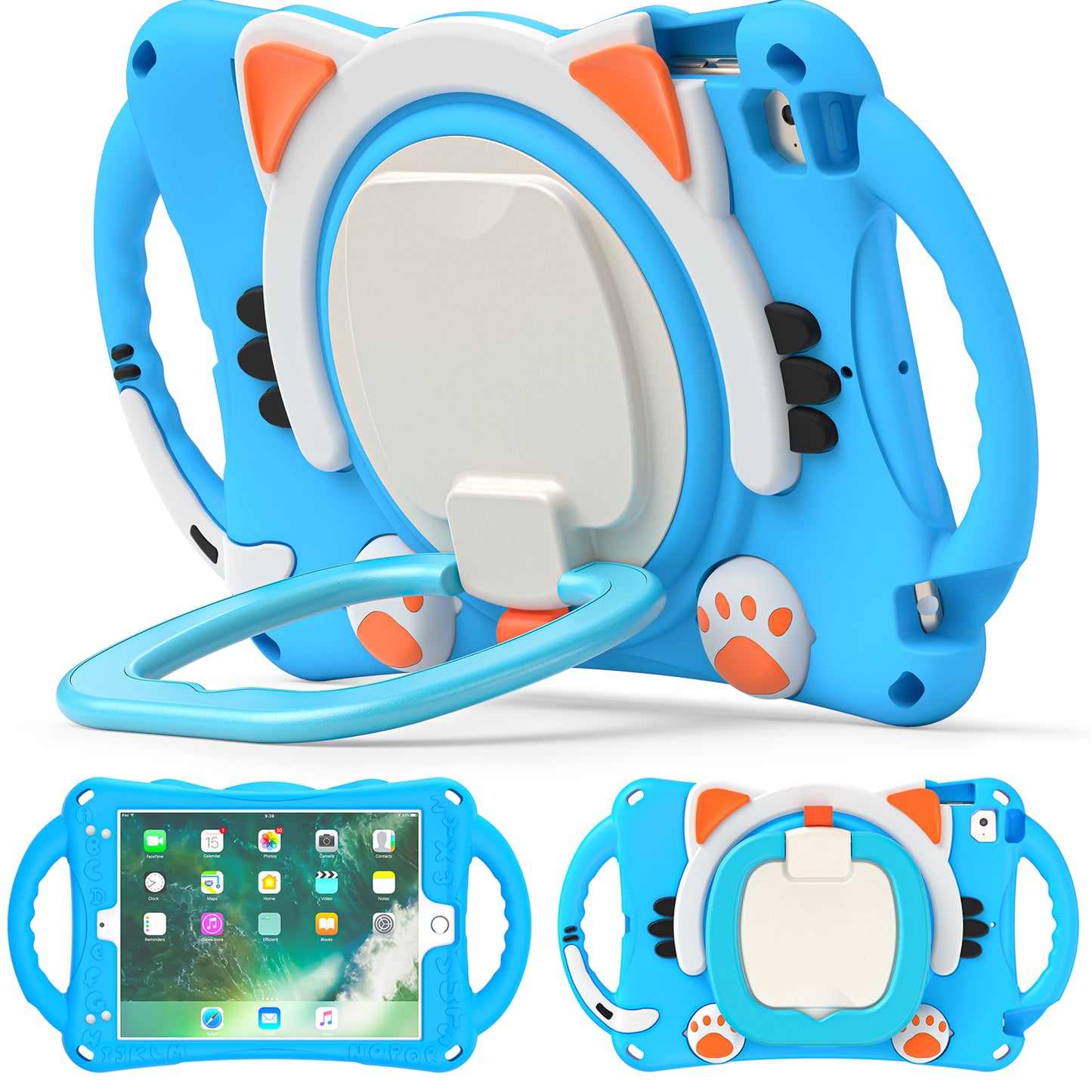 Rugged Heavy Duty 3-in-1 Rotary Kickstand PC + Silicone Protective Case for iPad Mini / 2 / 3 / 4 / mini (2019) 7.9 inch
