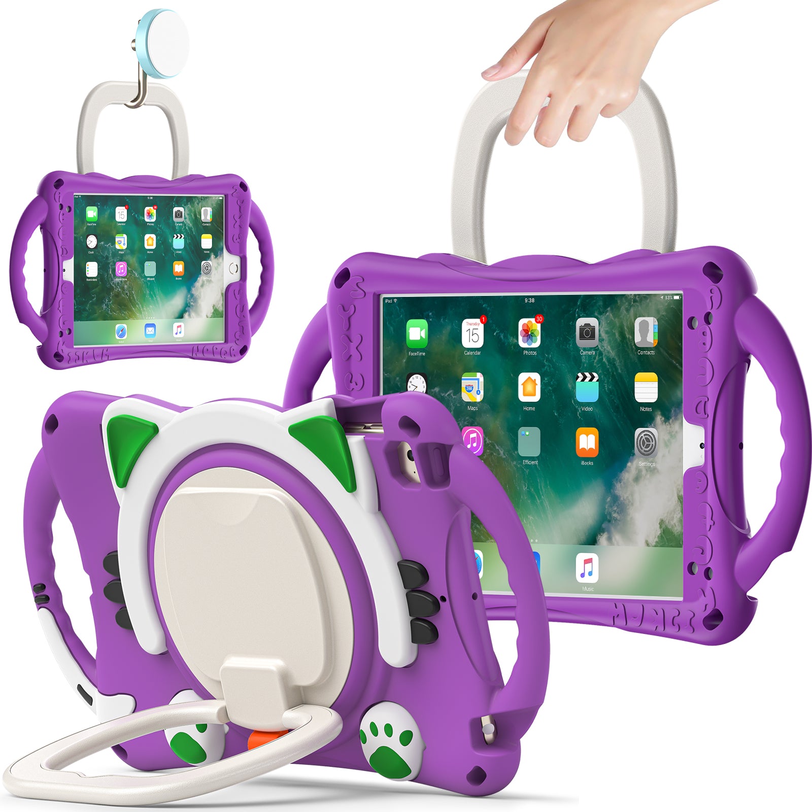 Rugged Heavy Duty 3-in-1 Rotary Kickstand PC + Silicone Protective Case for iPad Mini / 2 / 3 / 4 / mini (2019) 7.9 inch
