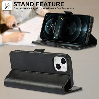 Retro Style Phone Shell Case RFID Blocking Magnetic Closure Wallet Phone Cover for iPhone 13 mini 5.4 inch