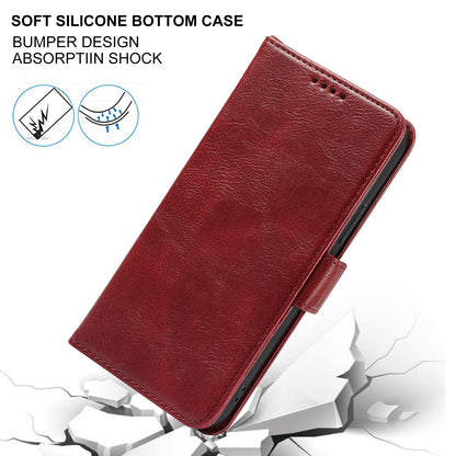Retro Style Phone Shell Case RFID Blocking Magnetic Closure Wallet Phone Cover for iPhone 13 mini 5.4 inch