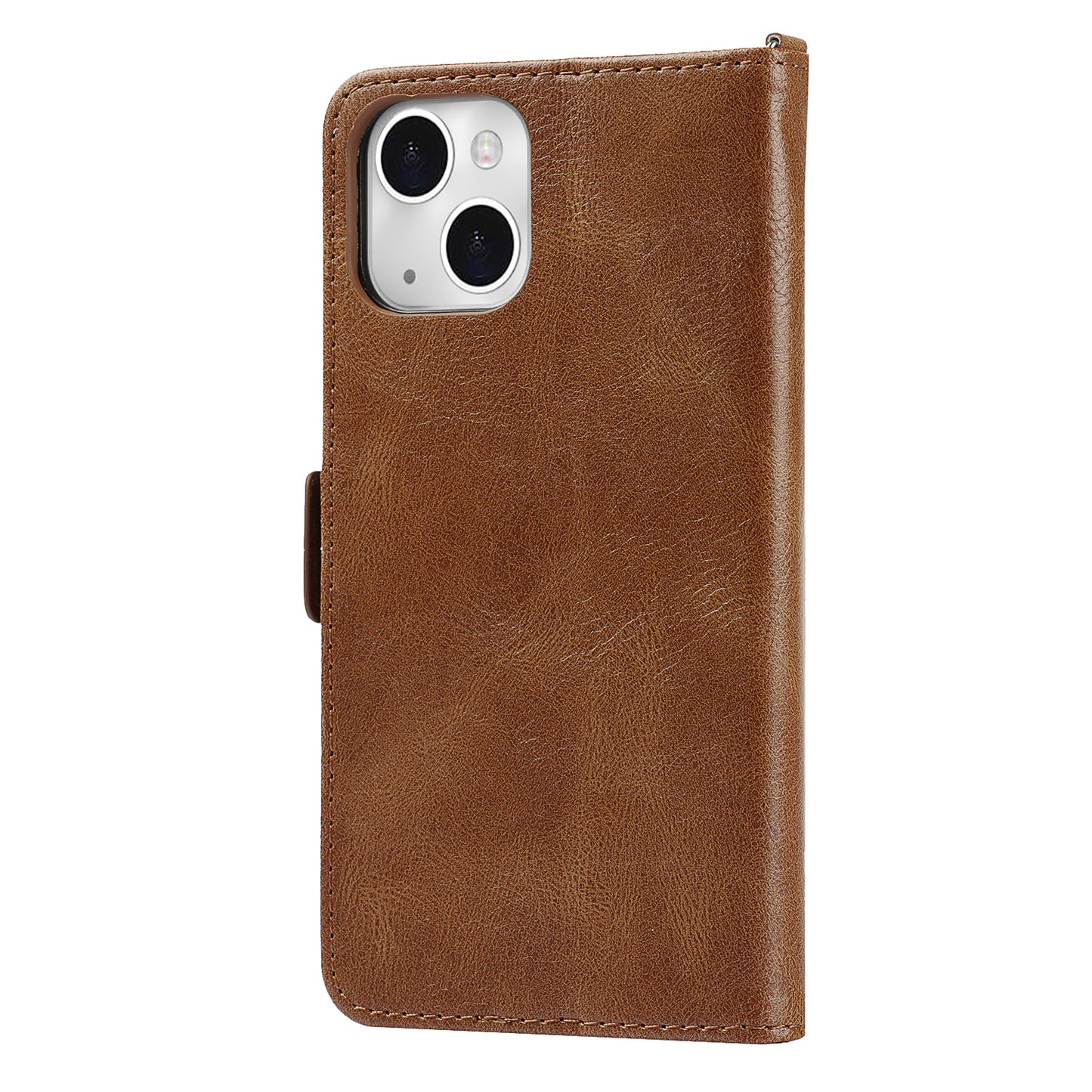 Retro Style Phone Shell Case RFID Blocking Magnetic Closure Wallet Phone Cover for iPhone 13 mini 5.4 inch