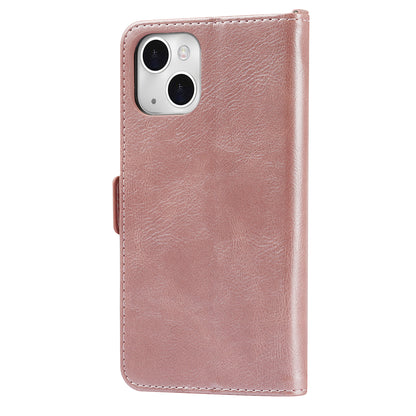 Retro Style Phone Shell Case RFID Blocking Magnetic Closure Wallet Phone Cover for iPhone 13 mini 5.4 inch
