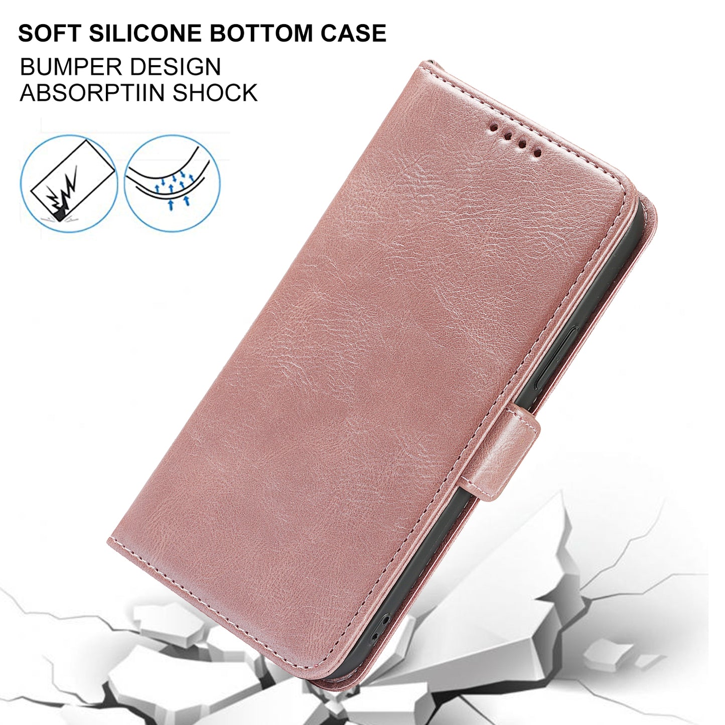 Retro Style Phone Shell Case RFID Blocking Magnetic Closure Wallet Phone Cover for iPhone 13 mini 5.4 inch