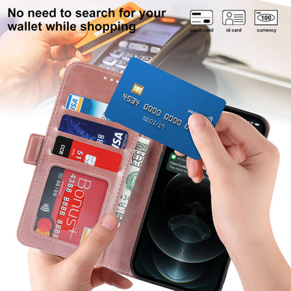 Retro Style Phone Shell Case RFID Blocking Magnetic Closure Wallet Phone Cover for iPhone 13 mini 5.4 inch