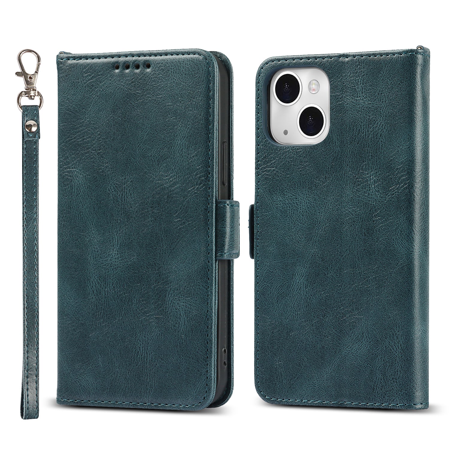 Retro Style Phone Shell Case RFID Blocking Magnetic Closure Wallet Phone Cover for iPhone 13 mini 5.4 inch