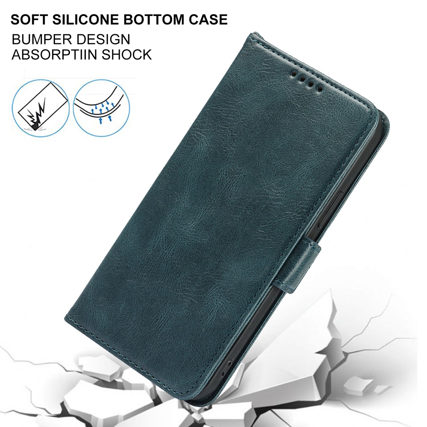 Retro Style Phone Shell Case RFID Blocking Magnetic Closure Wallet Phone Cover for iPhone 13 mini 5.4 inch