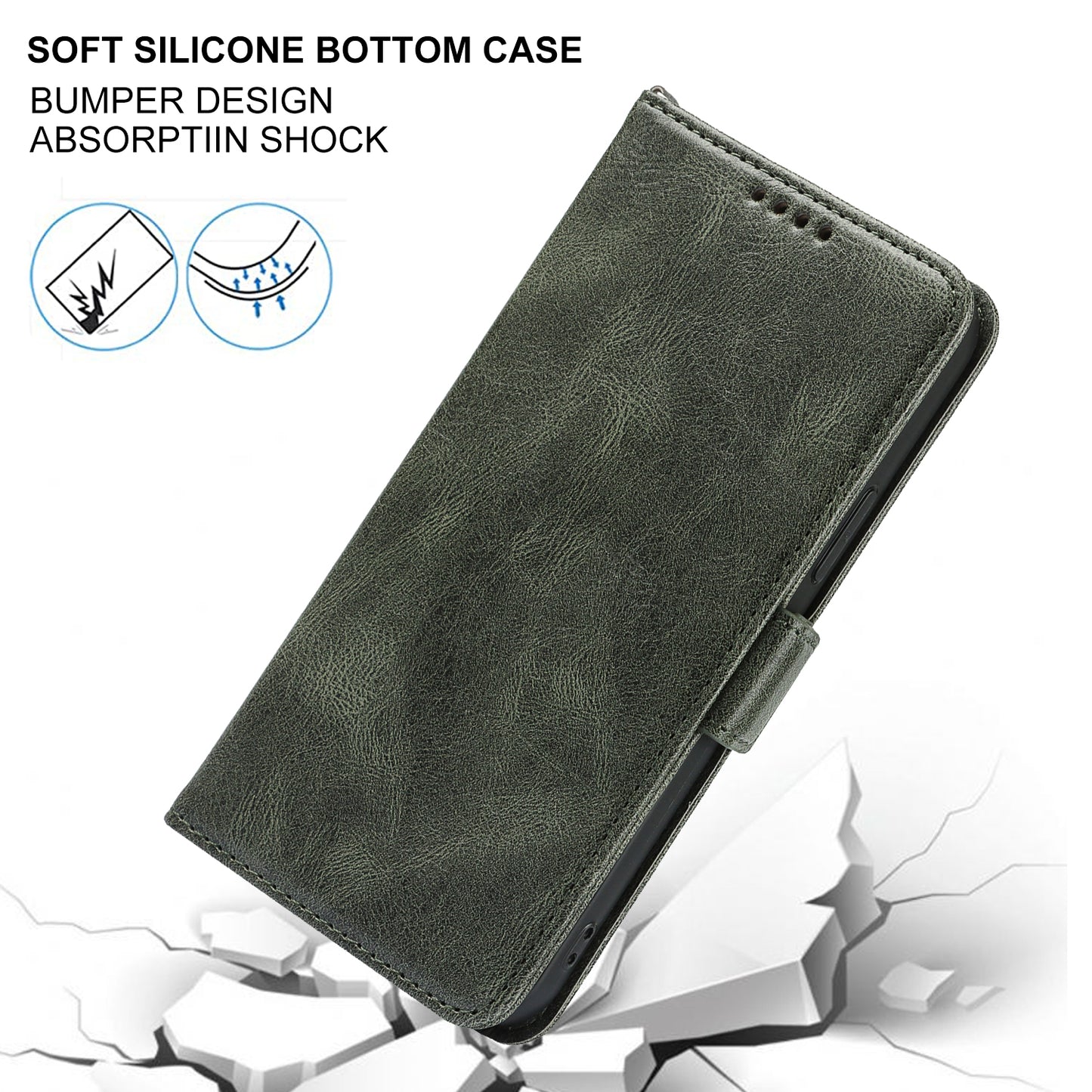 Retro Style Phone Shell Case RFID Blocking Magnetic Closure Wallet Phone Cover for iPhone 13 mini 5.4 inch