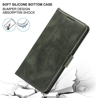 Retro Style Phone Shell Case RFID Blocking Magnetic Closure Wallet Phone Cover for iPhone 13 mini 5.4 inch