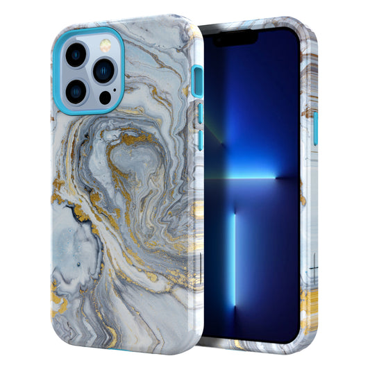 Flexible TPU + Hard PC Shockproof Smooth Touch Water Transfer Printing Phone Case for iPhone 13 Pro Max 6.7 inch
