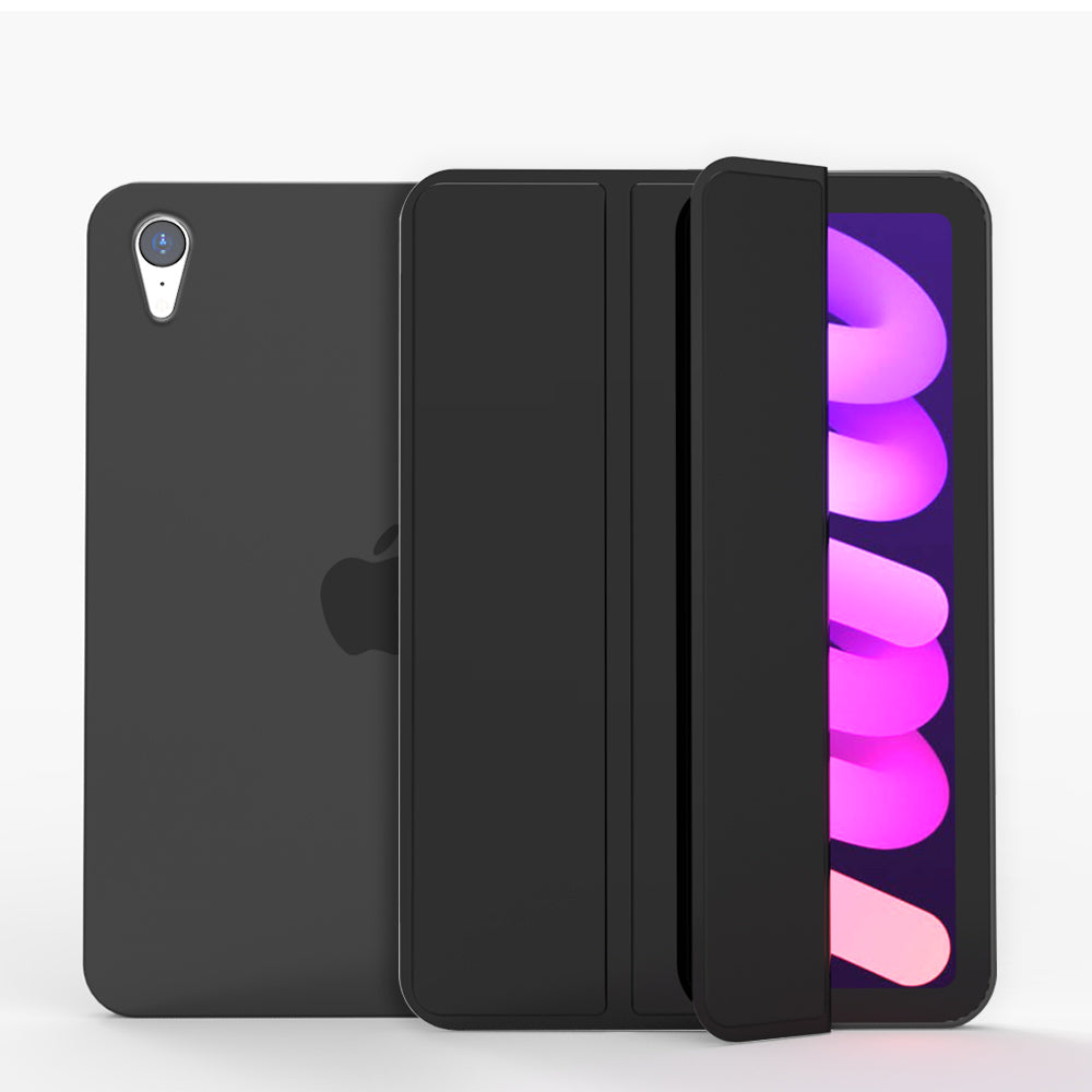 Tri-fold Stand Design Drop-resistant PU Leather Cover Inner TPU Tablet Case Shell for iPad mini (2021)