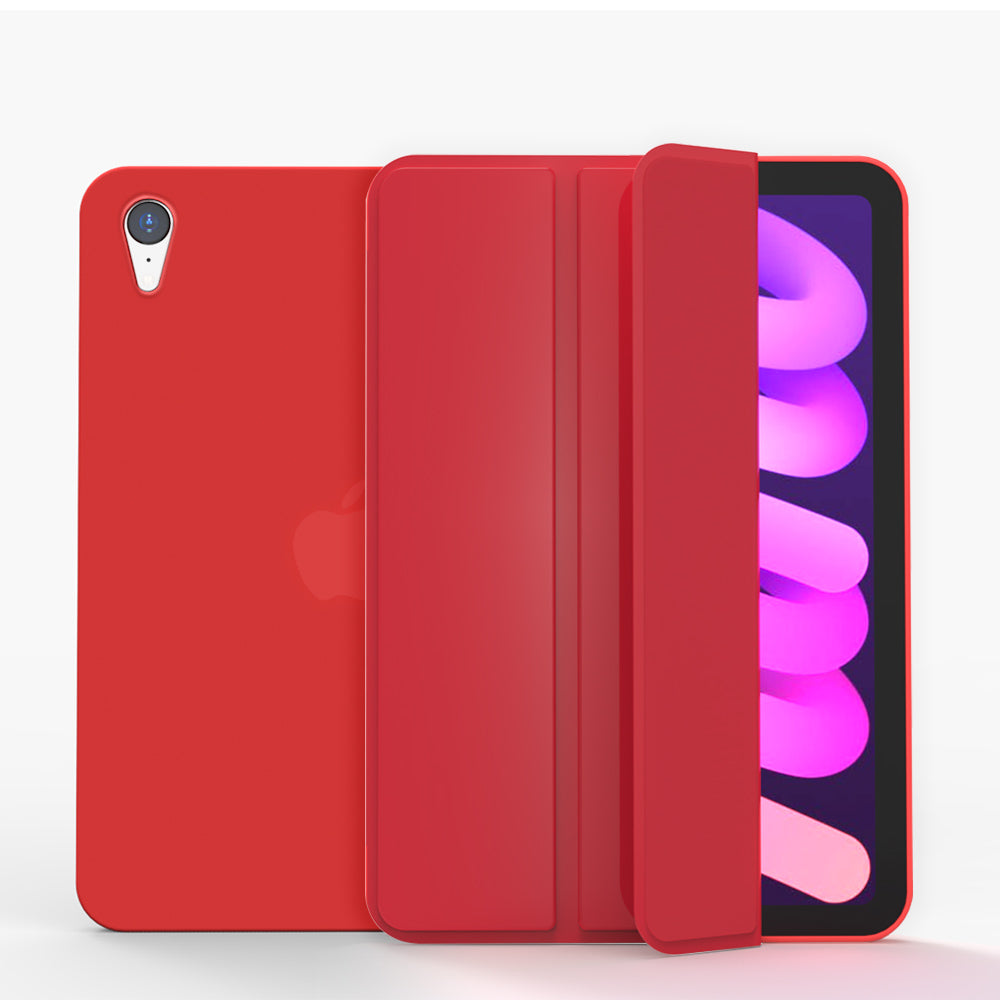 Tri-fold Stand Design Drop-resistant PU Leather Cover Inner TPU Tablet Case Shell for iPad mini (2021)