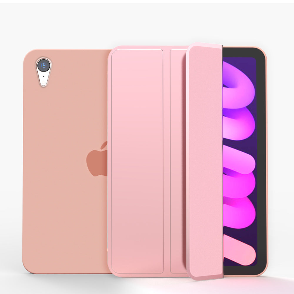 Tri-fold Stand Design Drop-resistant PU Leather Cover Inner TPU Tablet Case Shell for iPad mini (2021)