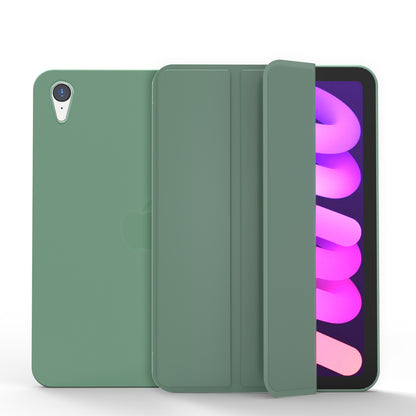 Tri-fold Stand Design Drop-resistant PU Leather Cover Inner TPU Tablet Case Shell for iPad mini (2021)