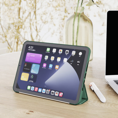 Tri-fold Stand Design Drop-resistant PU Leather Cover Inner TPU Tablet Case Shell for iPad mini (2021)