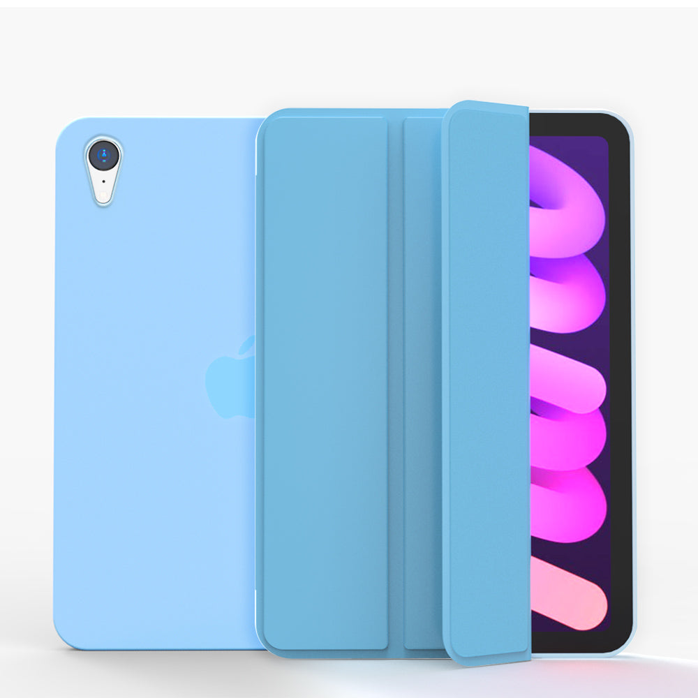 Tri-fold Stand Design Drop-resistant PU Leather Cover Inner TPU Tablet Case Shell for iPad mini (2021)