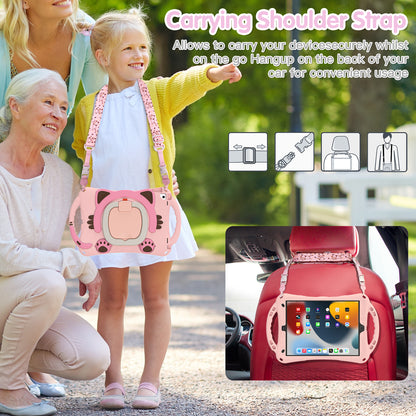 Shockproof Silicone Hard PC Hybrid Rotary Kickstand Protective Cover with Shoulder Strap for iPad Pro 10.5-inch (2017) / iPad Air 10.5 inch (2019) / iPad 10.2 (2019)/(2020)/(2021)