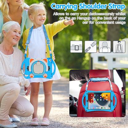 Shockproof Silicone Hard PC Hybrid Rotary Kickstand Protective Cover with Shoulder Strap for iPad Pro 10.5-inch (2017) / iPad Air 10.5 inch (2019) / iPad 10.2 (2019)/(2020)/(2021)