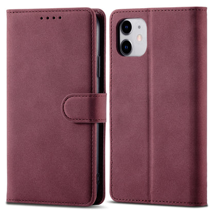 RFID Anti-theft Swiping Design Matte PU Leather Wallet Stand Phone Cover Shell for iPhone 11 6.1 inch