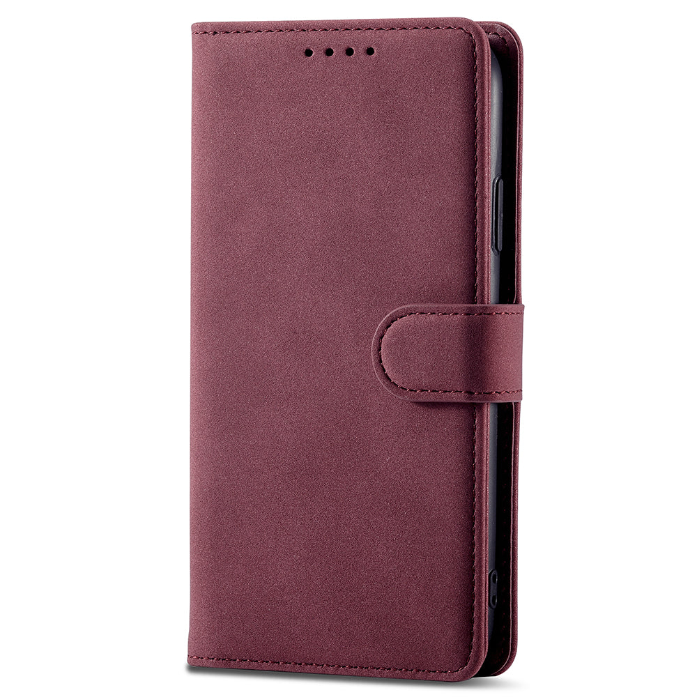 RFID Anti-theft Swiping Design Matte PU Leather Wallet Stand Phone Cover Shell for iPhone 11 6.1 inch