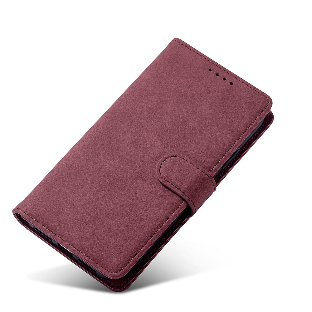 RFID Anti-theft Swiping Design Matte PU Leather Wallet Stand Phone Cover Shell for iPhone 11 6.1 inch