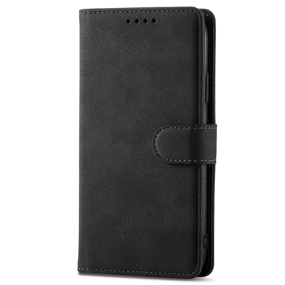 RFID Anti-theft Swiping Design Matte PU Leather Wallet Stand Phone Cover Shell for iPhone 11 6.1 inch