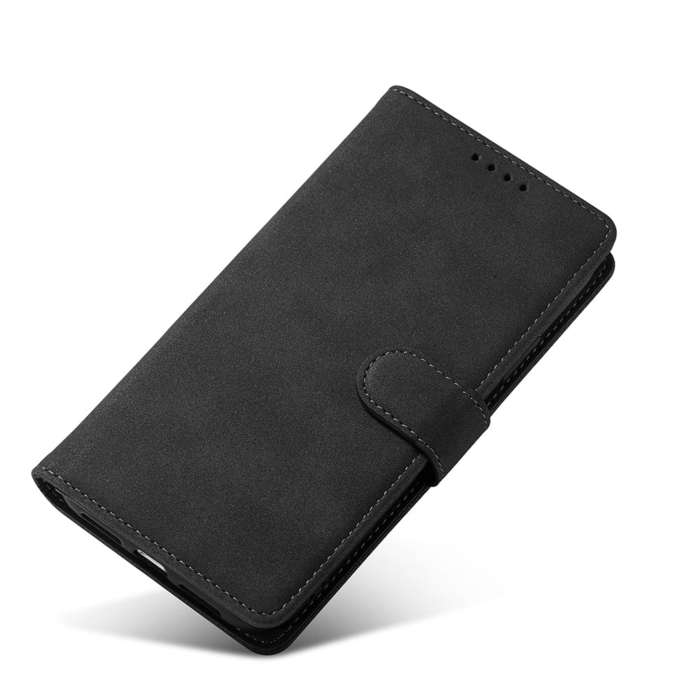 RFID Anti-theft Swiping Design Matte PU Leather Wallet Stand Phone Cover Shell for iPhone 11 6.1 inch