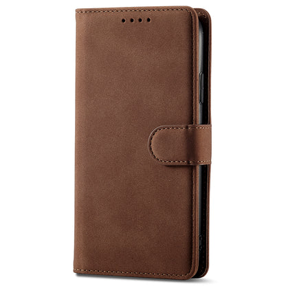 RFID Anti-theft Swiping Design Matte PU Leather Wallet Stand Phone Cover Shell for iPhone 11 6.1 inch