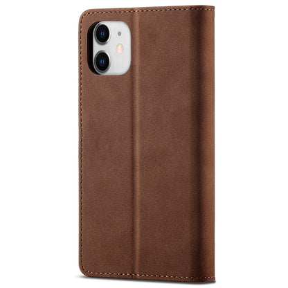 RFID Anti-theft Swiping Design Matte PU Leather Wallet Stand Phone Cover Shell for iPhone 11 6.1 inch