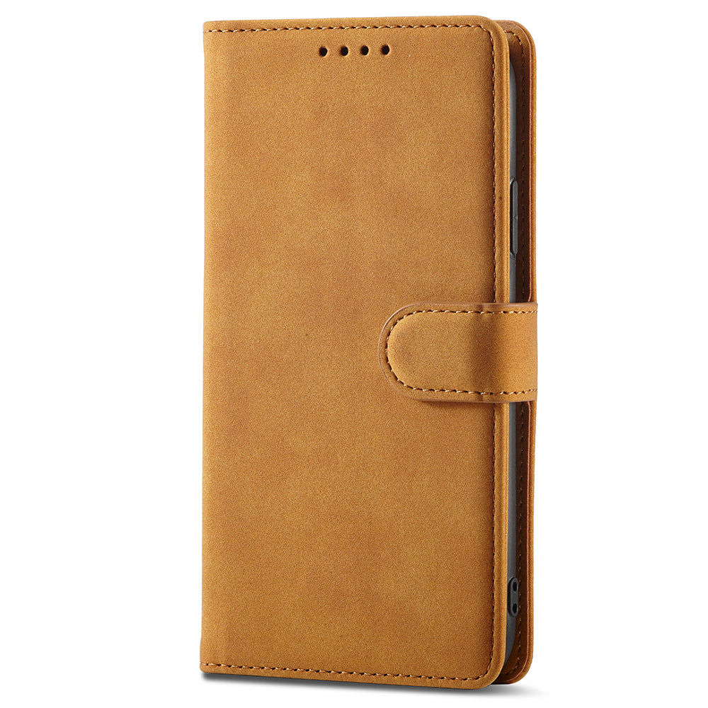 RFID Anti-theft Swiping Design Matte PU Leather Wallet Stand Phone Cover Shell for iPhone 11 6.1 inch
