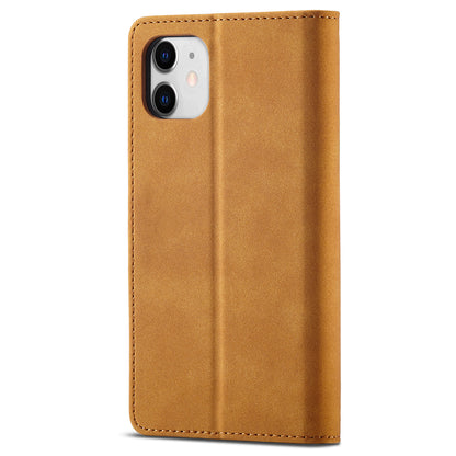 RFID Anti-theft Swiping Design Matte PU Leather Wallet Stand Phone Cover Shell for iPhone 11 6.1 inch