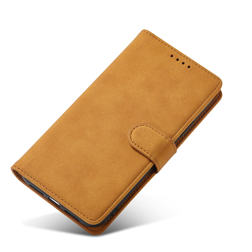 RFID Anti-theft Swiping Design Matte PU Leather Wallet Stand Phone Cover Shell for iPhone 11 6.1 inch