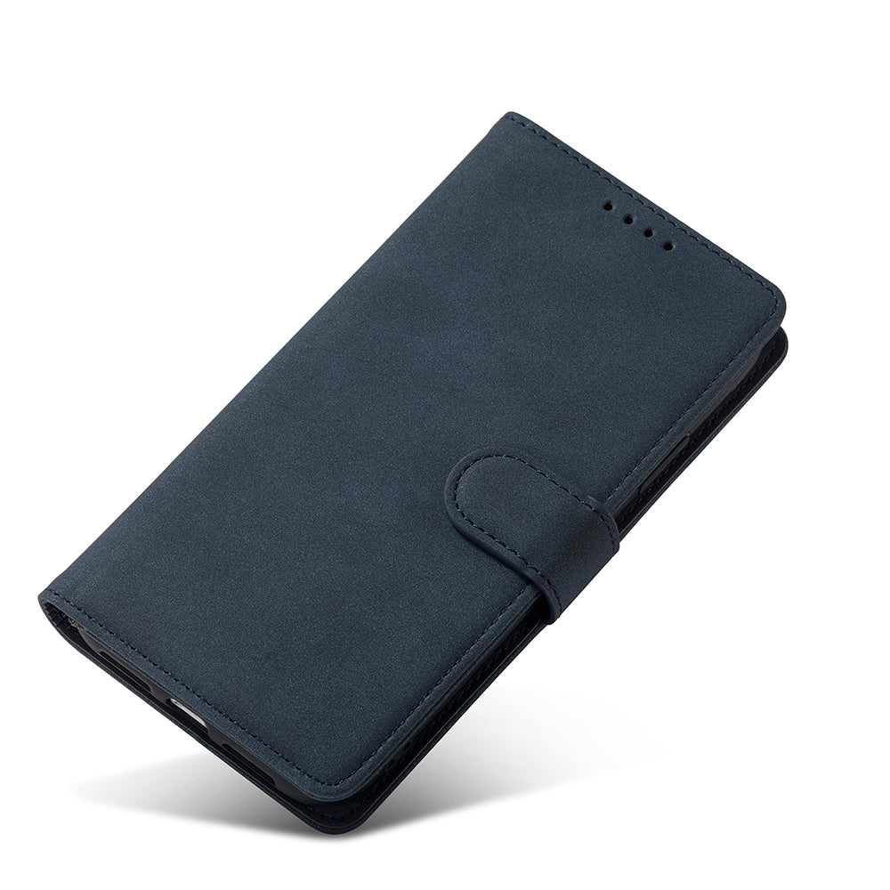 RFID Anti-theft Swiping Design Matte PU Leather Wallet Stand Phone Cover Shell for iPhone 11 6.1 inch