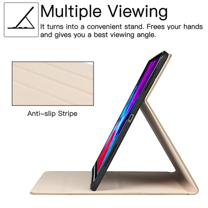 Litchi Texture Genuine Leather Stand Design Well-protected Wake/Sleep Function Tablet Case for Apple iPad Pro 12.9-inch (2021)
