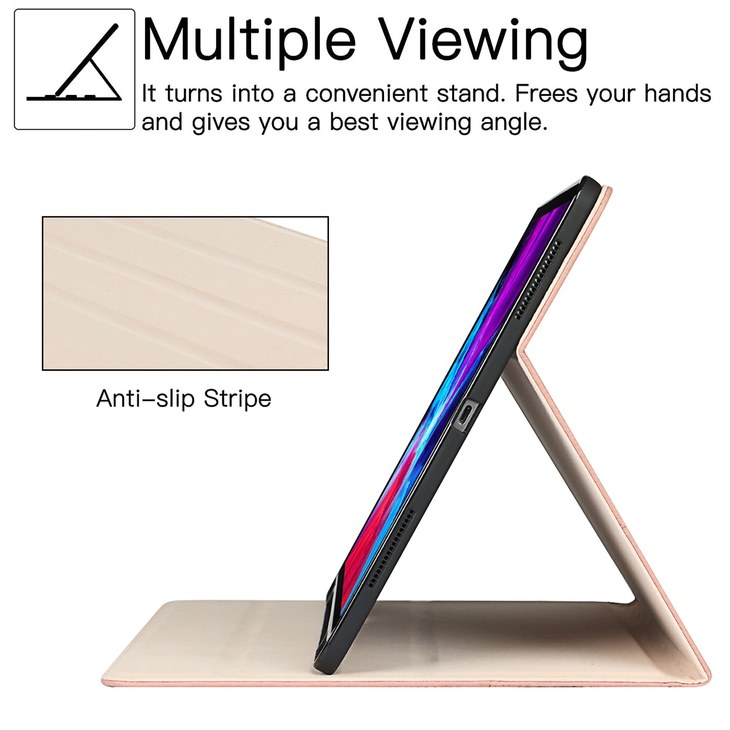 Litchi Texture Genuine Leather Stand Design Well-protected Wake/Sleep Function Tablet Case for Apple iPad Pro 12.9-inch (2021)