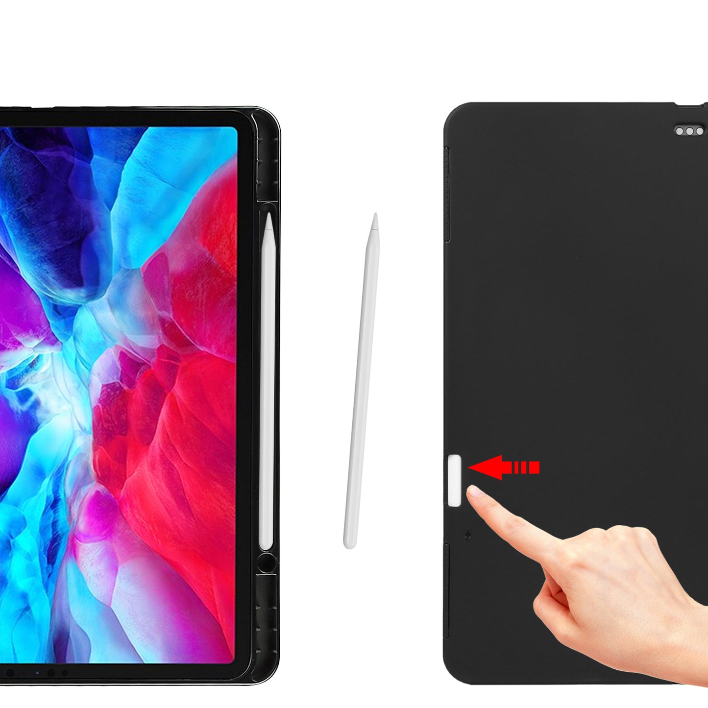 Litchi Texture Genuine Leather Stand Design Well-protected Wake/Sleep Function Tablet Case for Apple iPad Pro 12.9-inch (2021)