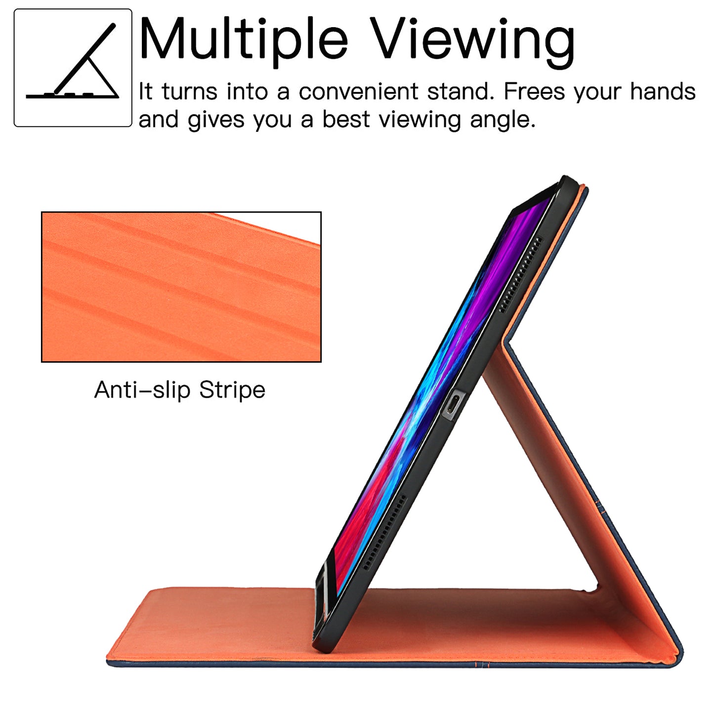 Litchi Texture Genuine Leather Stand Design Well-protected Wake/Sleep Function Tablet Case for Apple iPad Pro 12.9-inch (2021)