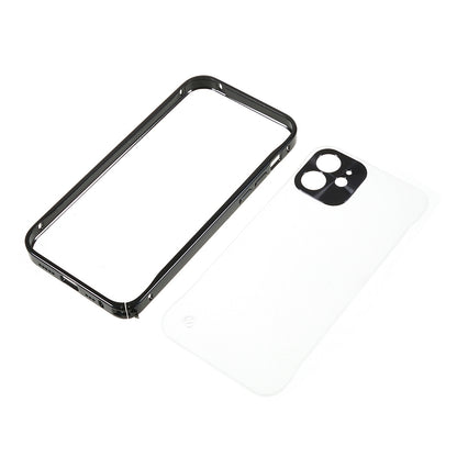 Drop-resistant Tempered Glass + Metal Matte Hybrid Phone Case Shell for iPhone 12 6.1 inch