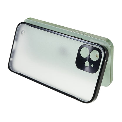 Drop-resistant Tempered Glass + Metal Matte Hybrid Phone Case Shell for iPhone 12 6.1 inch