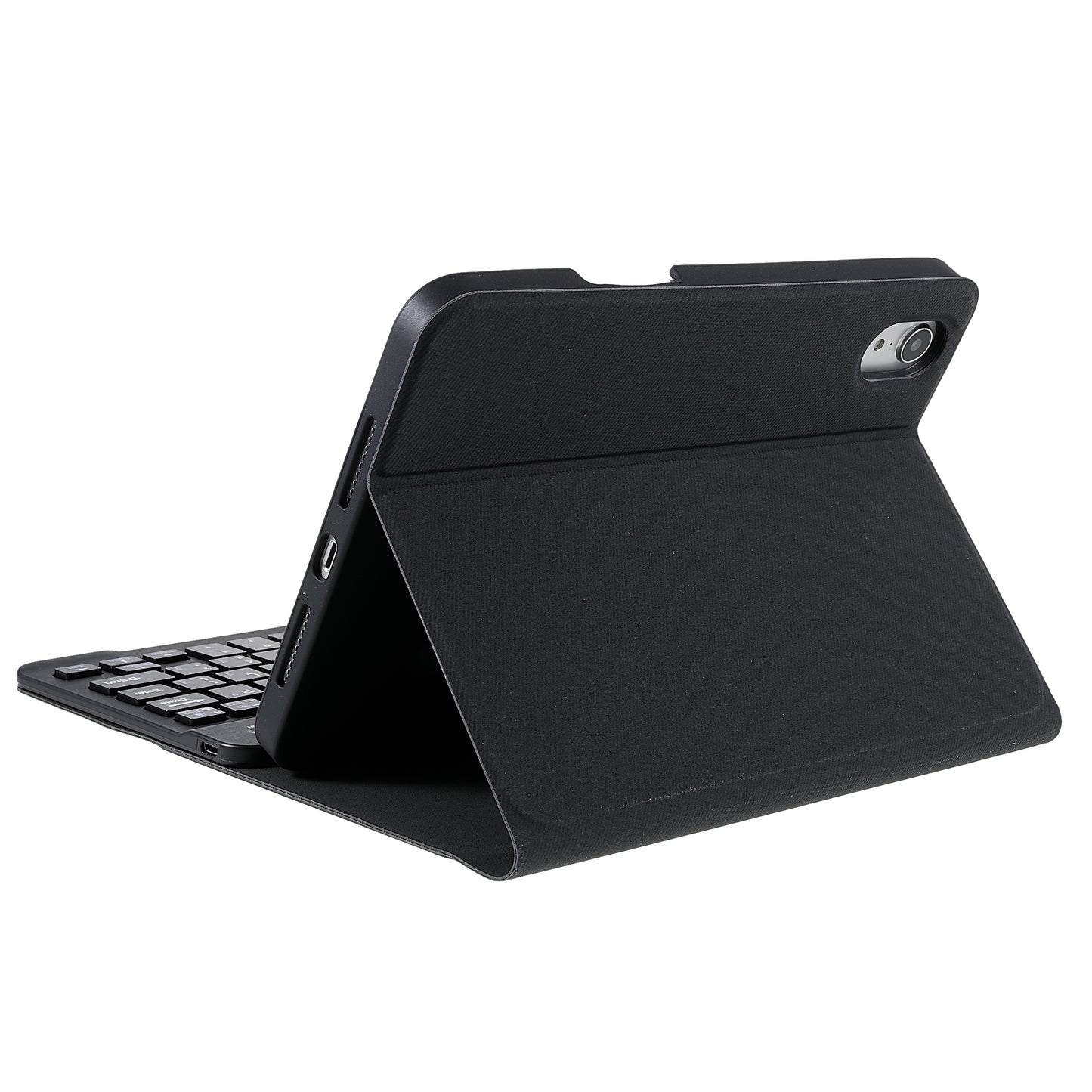 Wireless Bluetooth Keyboard + Auto Wake/Sleep Pen Slot Design Cloth Texture Tablet Leather Cover Shell for iPad mini (2021)