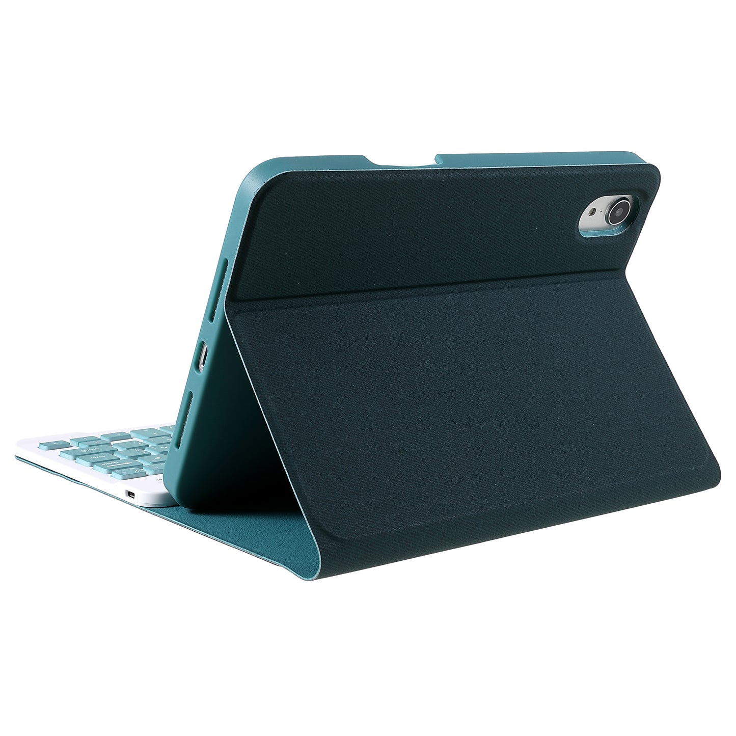 Wireless Bluetooth Keyboard + Auto Wake/Sleep Pen Slot Design Cloth Texture Tablet Leather Cover Shell for iPad mini (2021)